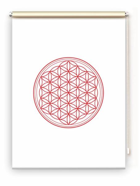 Rollo Blume des Lebens red  blanco - Sichtschutz Extartiqe
